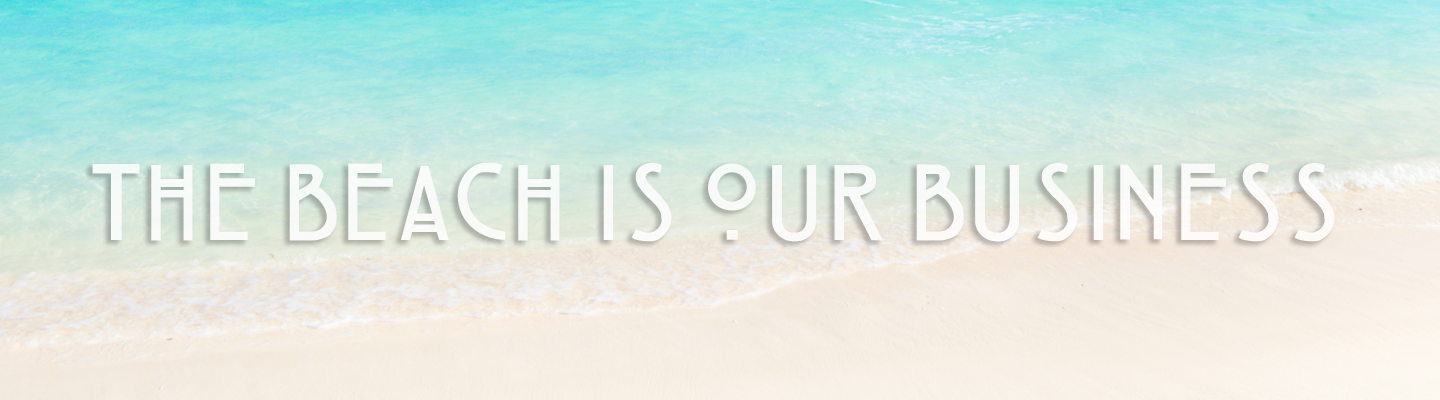 Mango Bay Home Page Header with beach scene and tag line